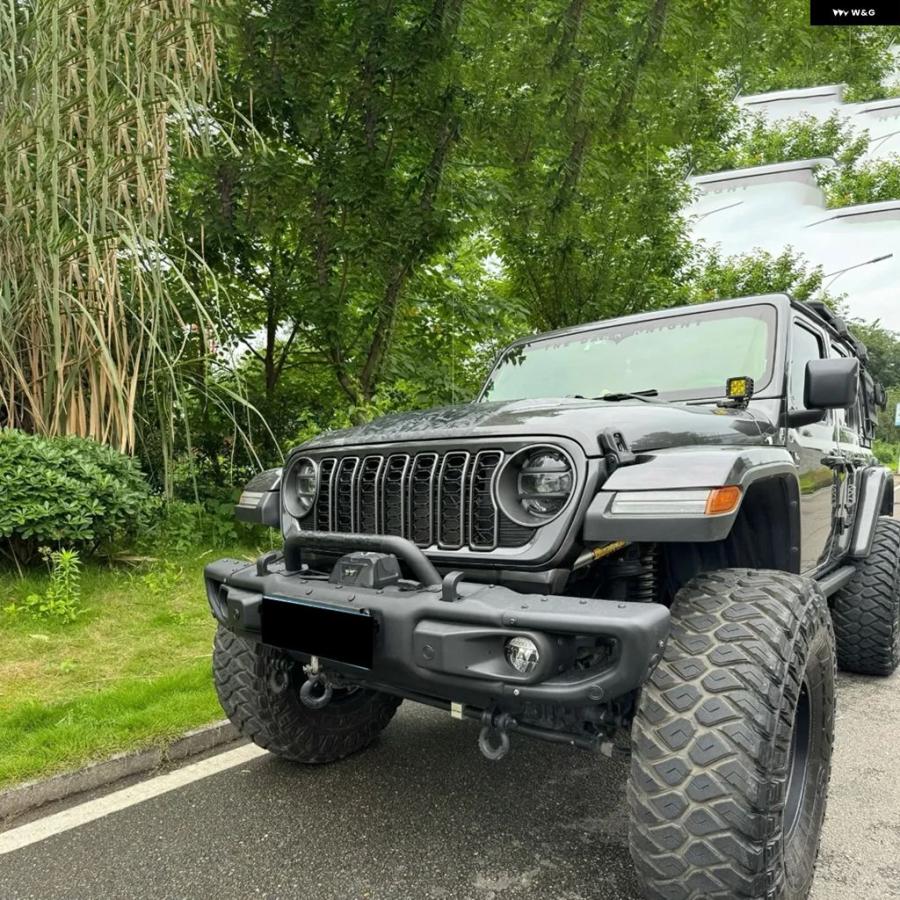 並行輸入品 ジープ J400 ラングラー JK JKU 2007 - 10 2011 14 2015 16 2017 ランツサン 2024 スタイル フロント バンパー メッシュ グリル | ブランド登録なし | 04
