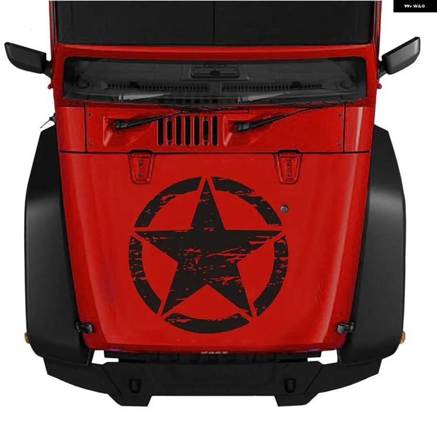 並行輸入品 スター カー フード ステッカー オフロード ビニール オート デカール 車体 装飾 5色から選択可能 ブラック 1個 | ブランド登録なし | 08