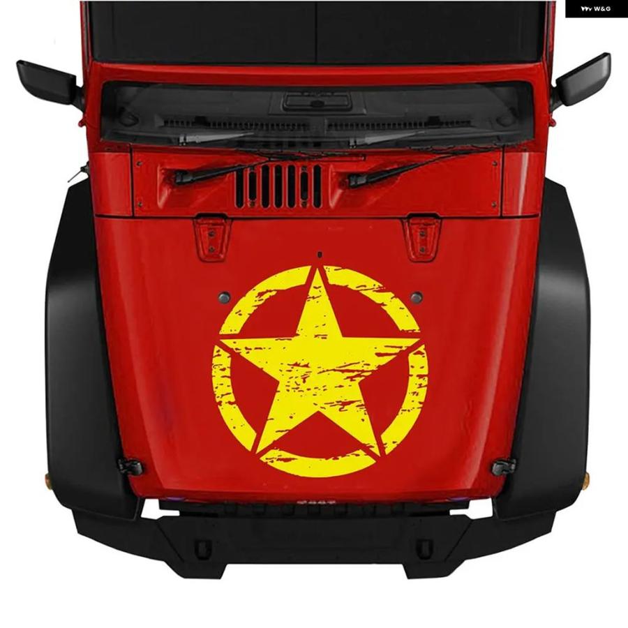 並行輸入品 スター カー フード ステッカー オフロード ビニール オート デカール 車体 装飾 5色から選択可能 ブラック 1個 | ブランド登録なし | 10