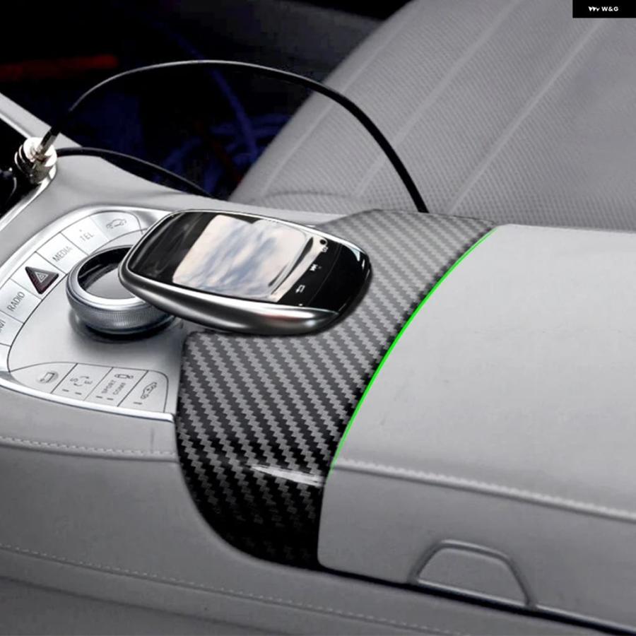 並行輸入品 メルセデス ベンツ W222 S クラス 2014-2019用 ABS カーボン インテリア センター コンソール アームレスト ボックス カバー トリム | ブランド登録なし | 03