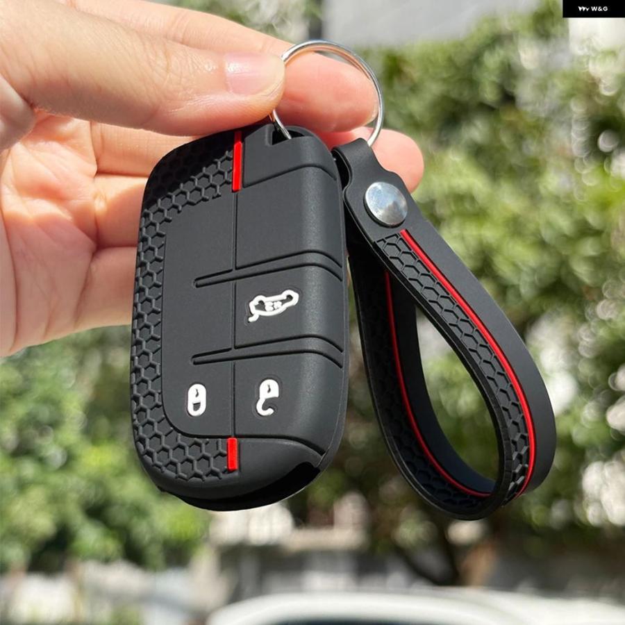 並行輸入品 ジープ ダッジ クライスラー チェロキー リミテッド グランドコンパス ジャーニー ヘルキャット 300C II キー ホルダー シリコンキー カバー | ブランド登録なし | 17