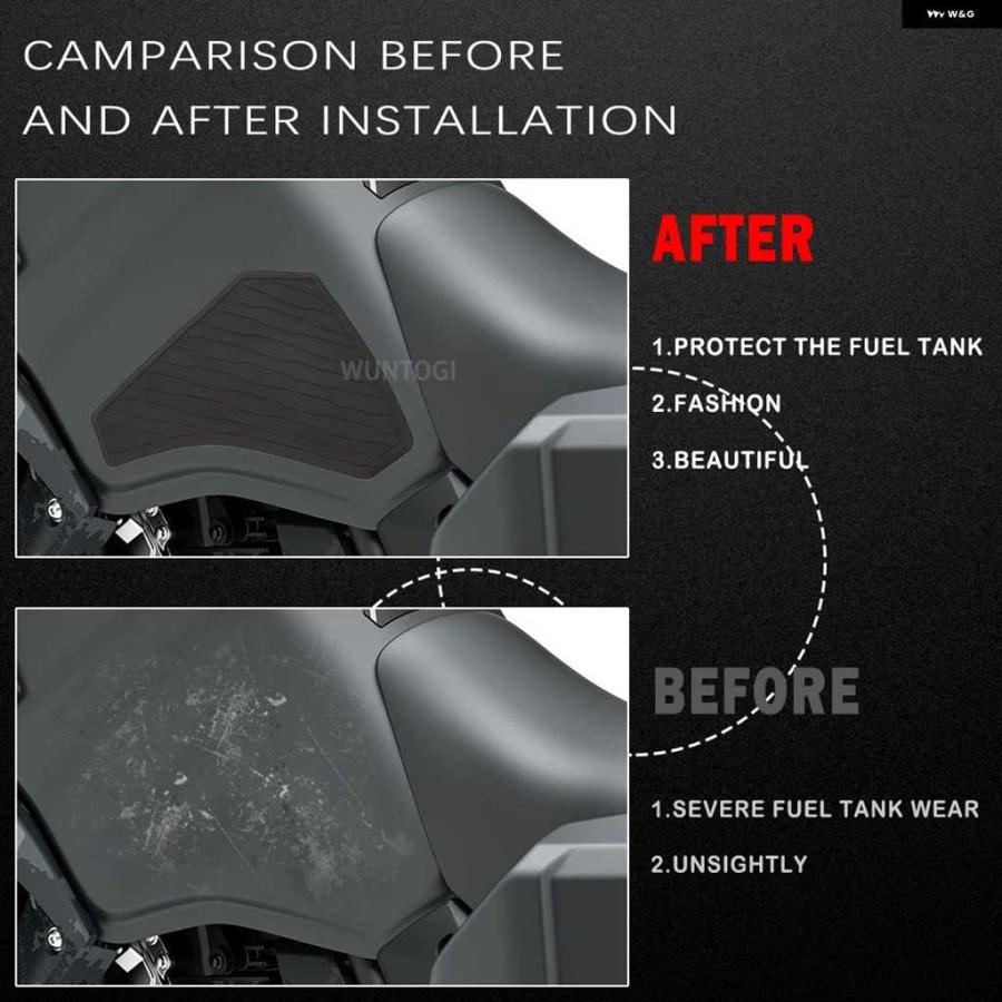 【並行輸入品】オートバイ バイク 燃料タンク パッド カワサキ KLR650 2021 2022 タンク グリップ 滑り止めタンク ステッカー ニー パッド デカール | ブランド登録なし | 04