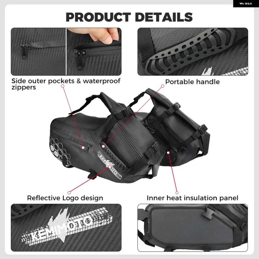 並行輸入品48L オートバイ バイク サドルバッグ 防水 ツーリング用 キャリア サイドバッグ ホンダ アフリカツイン CRF1100L CRF250R CRF300L CRF450R_4