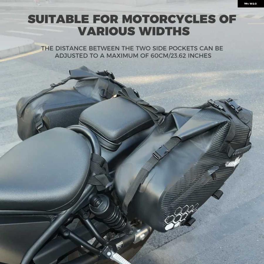 並行輸入品48L オートバイ バイク サドルバッグ 防水 ツーリング用 キャリア サイドバッグ ホンダ アフリカツイン CRF1100L CRF250R CRF300L CRF450R_6