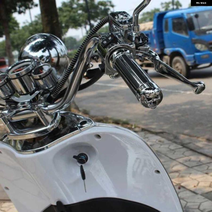 並行輸入品25MMクローム オートバイ バイク ハンドルバー スカル バーエンド オートバイ バイク ハンド グリップ カワサキ バルカン スズキ ハーレー ダ | ブランド登録なし | 04