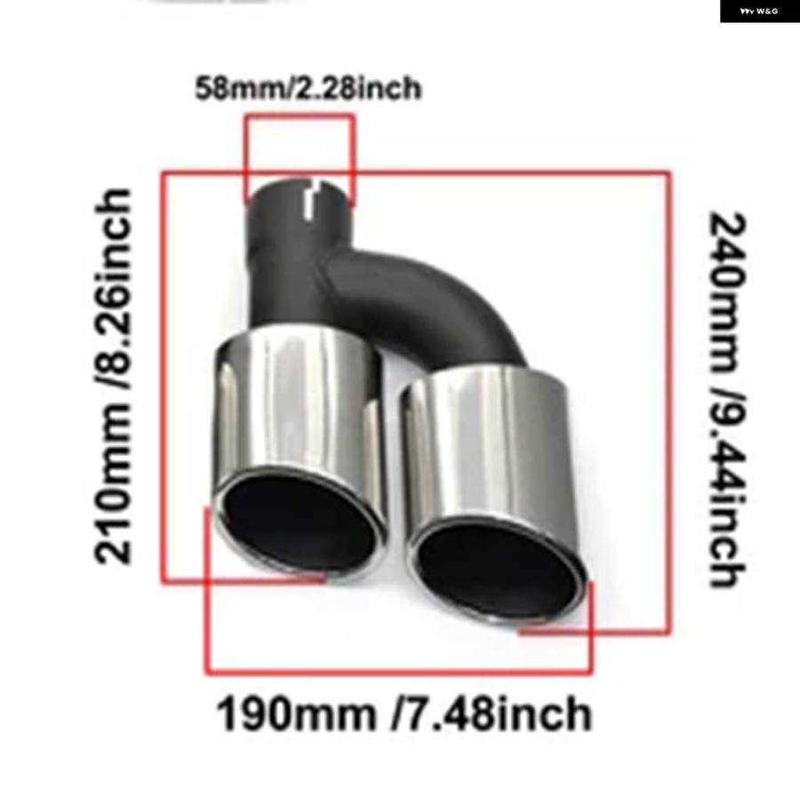 並行輸入品クワッド ステンレス 車用マフラー アウディ A3 A4 A5 A6 A7 A8 UP S3 S4 S5 S6 S7 S8 SQ3 SQ5 デザイン マフラーチップ 60MM テール パイプ | ブランド登録なし | 03