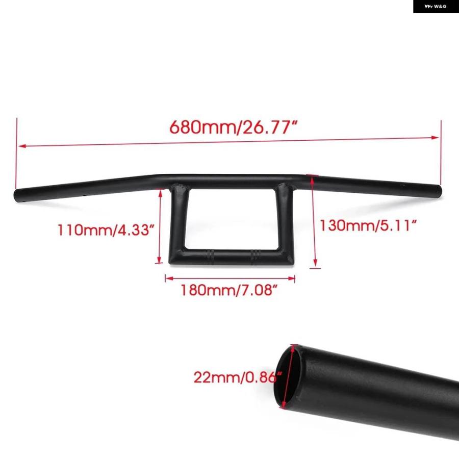 並行輸入品 ハーレー スイ ヤマハ ホンダ ギドン モト 22MM オートバイ ステアリングホイール ハンドルバー ブラッククローム ヴィンテージの画像