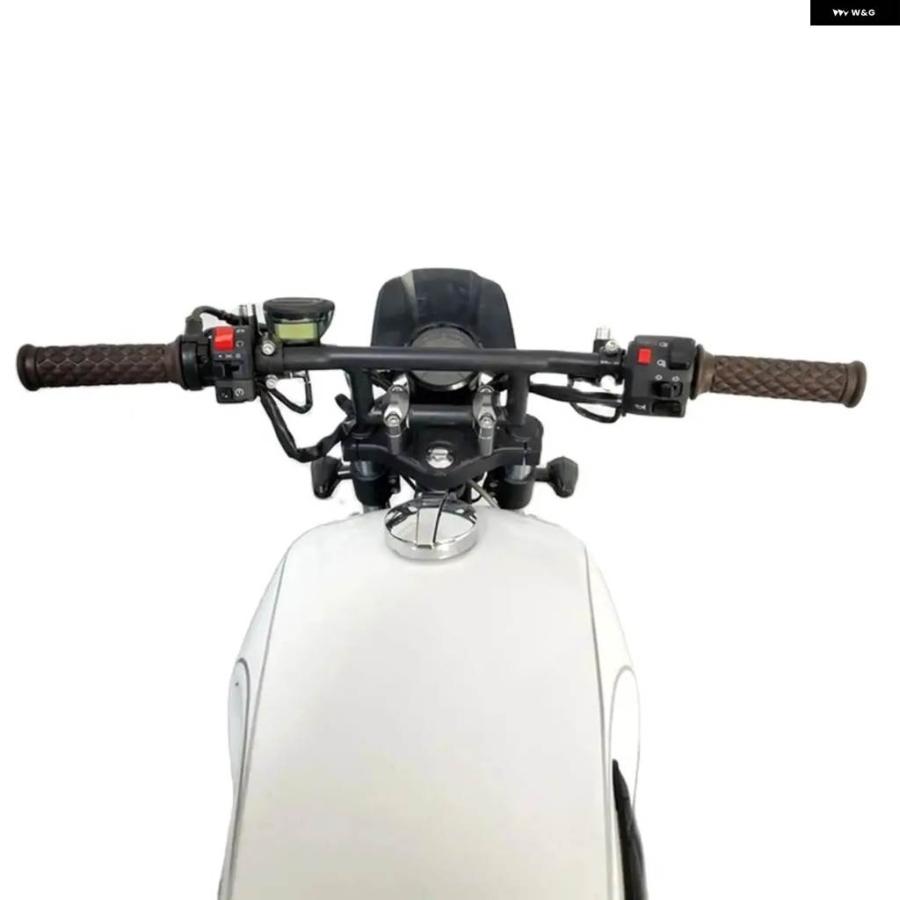 並行輸入品 ハーレー スイ ヤマハ ホンダ ギドン モト 22MM オートバイ ステアリングホイール ハンドルバー ブラッククローム ヴィンテージの画像