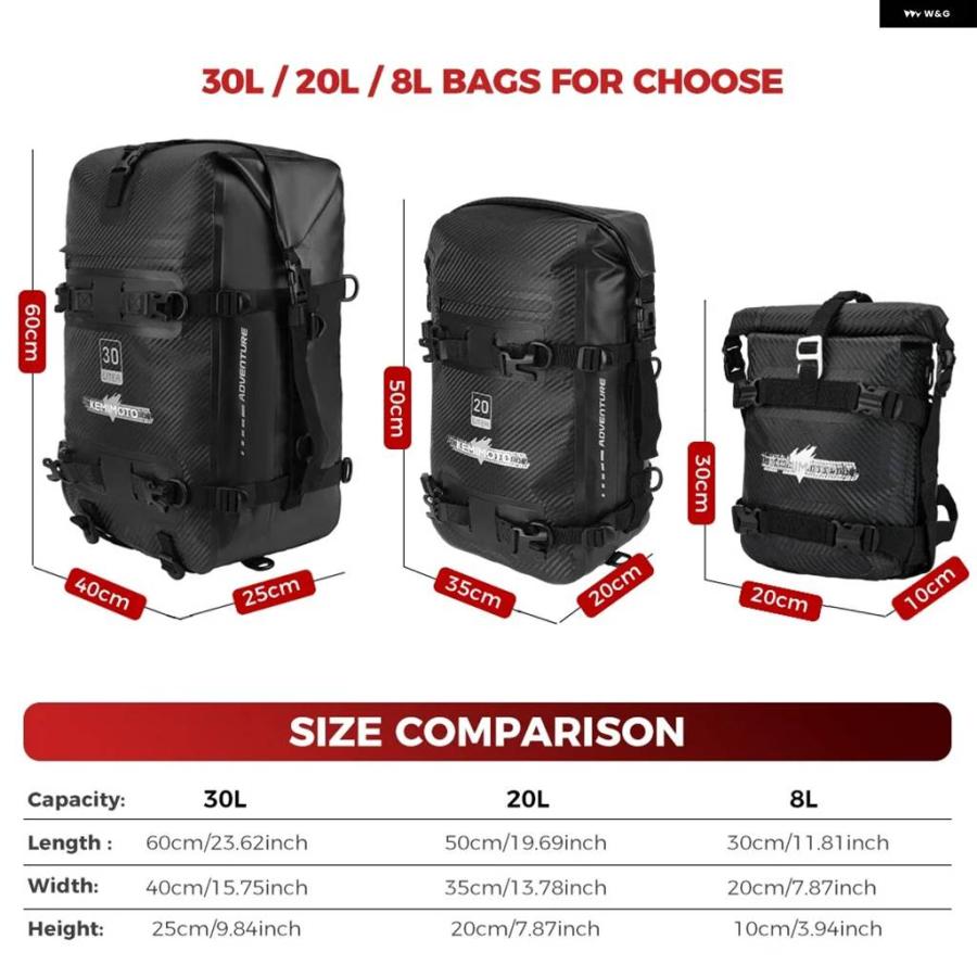 並行輸入品 30L バイク バンパー バッグ モトクロス フレーム クラッシュ バー 防水 バッグ リペアツール 収納 バッグ テールパック ラゲッ_12