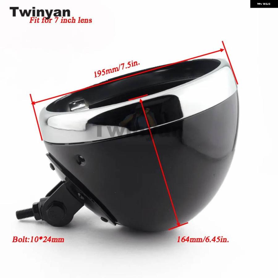 並行輸入品 オートバイ ラウンド 7インチ LED ヘッドライト ハウジング ヘッドランプ ライトシェル ハーレー 7インチ ヘッドライ_8