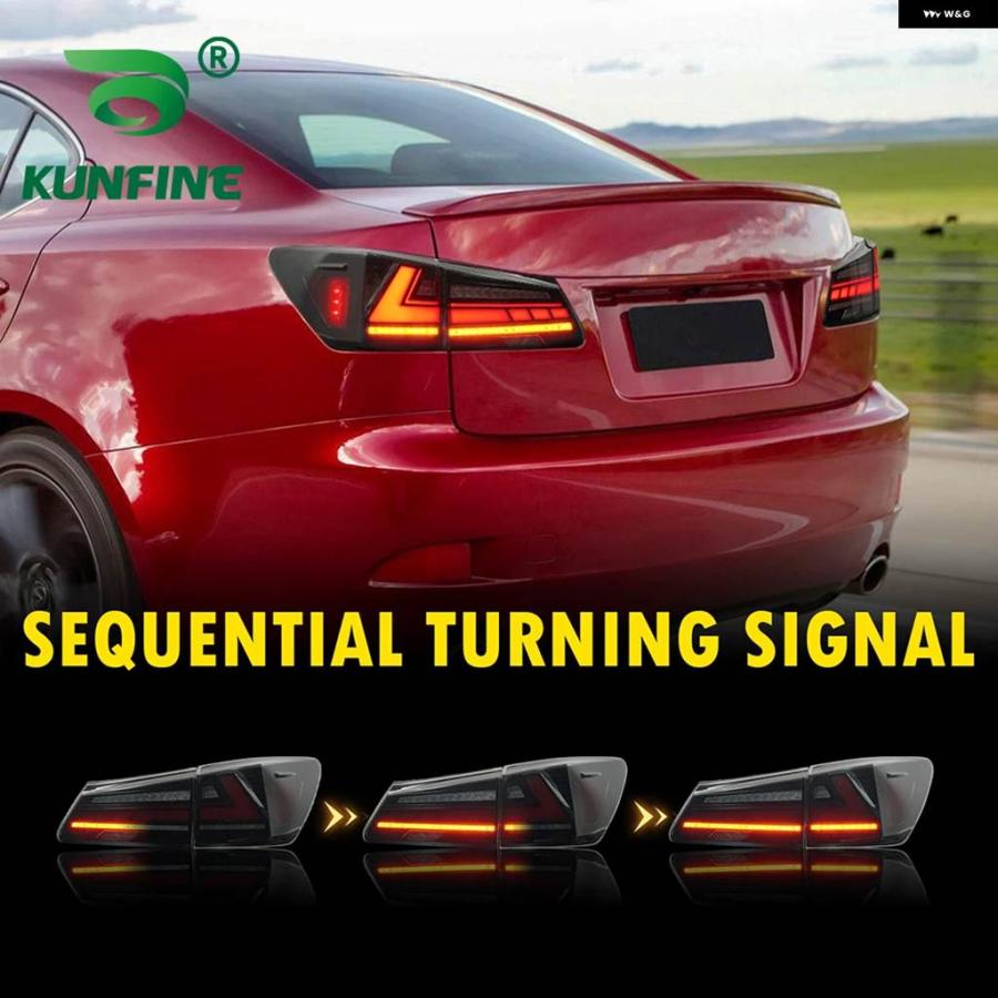 並行輸入品 レクサス IS250 IS300 IS350 ISF 2006-2012 車用 テールライト アセンブリ LED ウィンカーライト DRL ブレーキ リバの画像