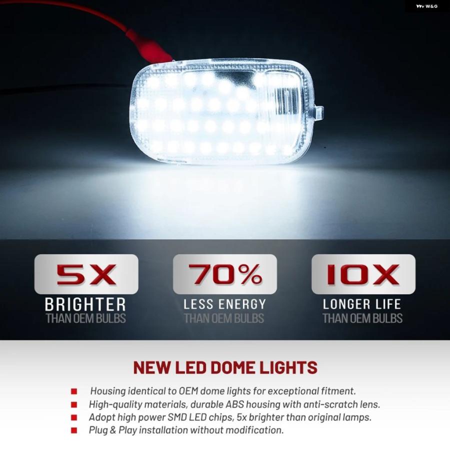 ブランド登録なし - 並行輸入品 2個 LED 車内軍用地図照明ランプ 読みもの灯 ドームライト ダッジ 子ヒツジ 2002 2003 -2008 1500 2500 3500 4500 5500 カーテシーライト 5183270AA
