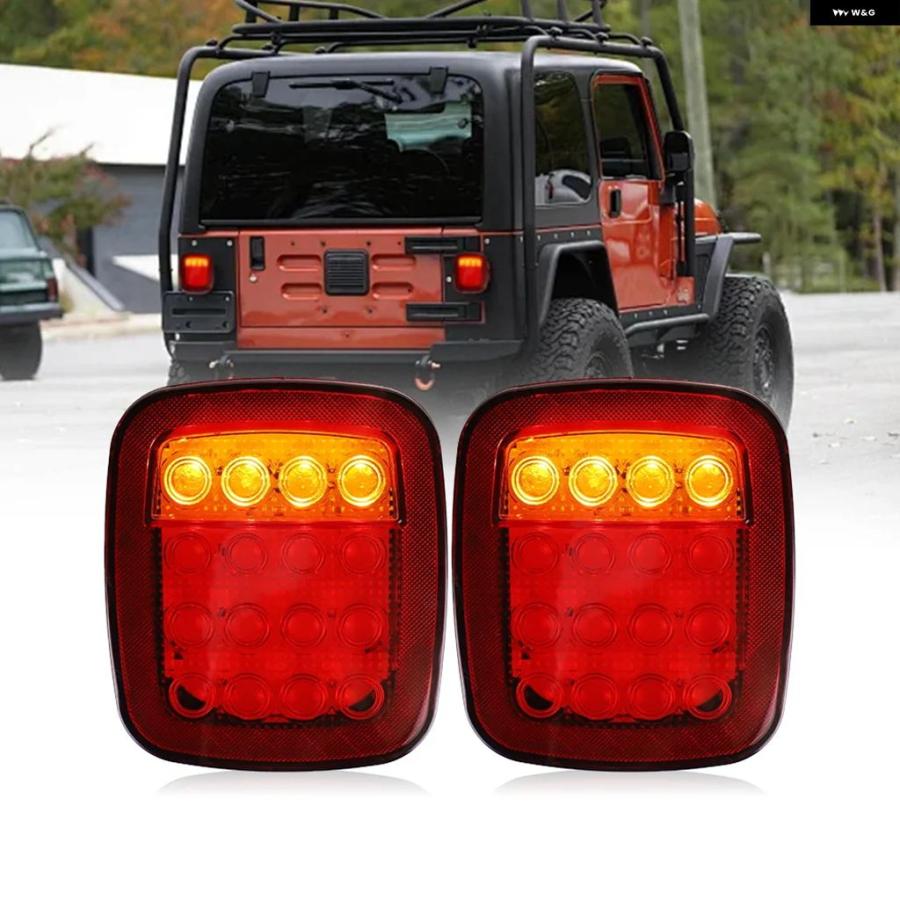 ブランド登録なし - 並行輸入品 12V LED 貨物自動車 照明ランプ テールランプ ジープ ラングラー TJ YJ CJ 貨物自動車 トレーラ小舟赤/黄ともし火役立つこと