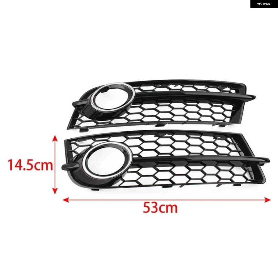 並行輸入品 ハニカムメッシュ 六角形 フォグランプ グリル アウディ TT 8J 2006-2014 フロント バンパー ライト グリル カバー_4