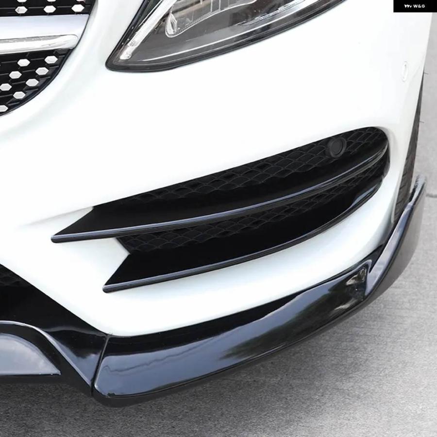 並行輸入品 メルセデス ベンツ C クラス W205 C180 C200 2015-2018 車用 フロントリップ バンパー スポイラー スプリッター フォグランプの画像