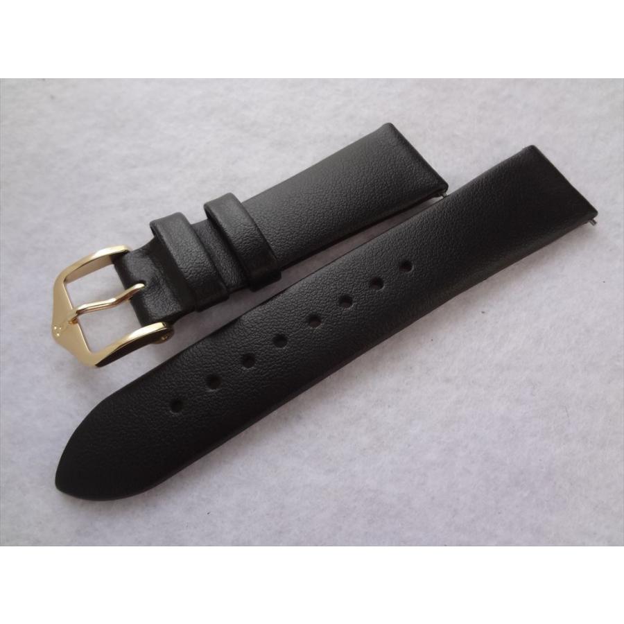 腕時計バンド 18mm HIRSCH TORONTO トロント レザーベルト 黒 黒色