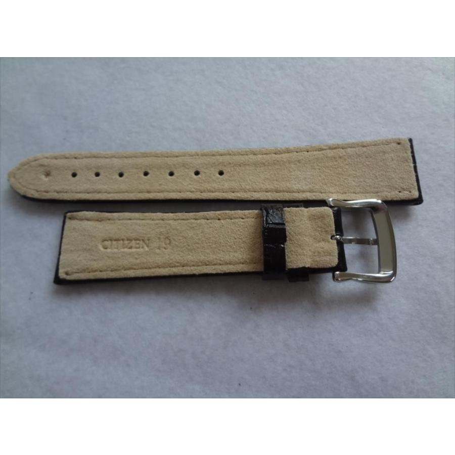 Citizen 純正 ベルト 19mm FRD59-2395 用レザーバンド 黒色 黒