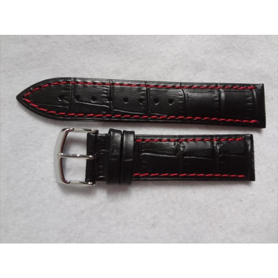 Citizen 純正 腕時計 ベルト 22mm AN3420-00E用 レザーバンド 黒/赤