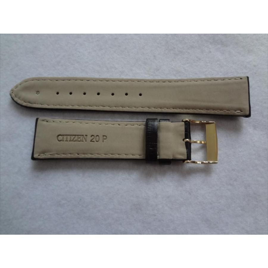Citizen 純正 ベルト 20mm 黒 ブラック BM6772-05B 用 腕時計レザー