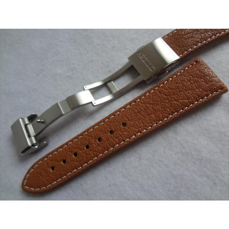 Citizen 純正 腕時計ベルト 23mm AS4020-44B 用レザーバンド 茶色 茶