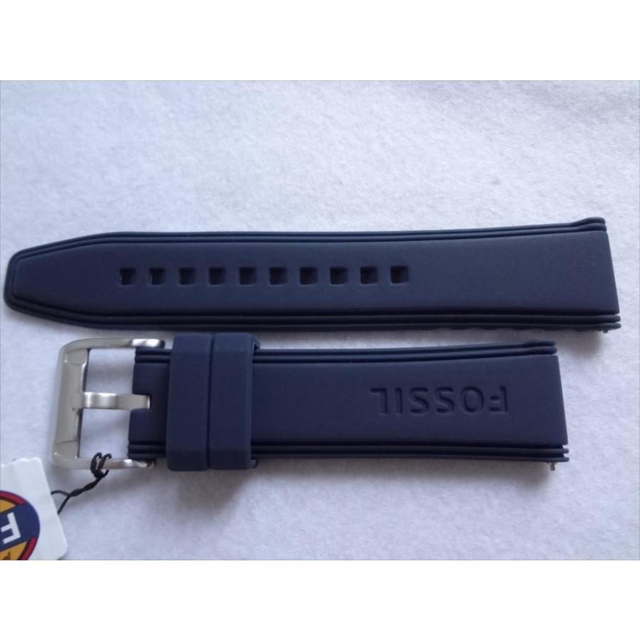 Fossilフォッシル純正シリコンバンド 22mm 腕時計ベルト 青色 青 ブルー | 