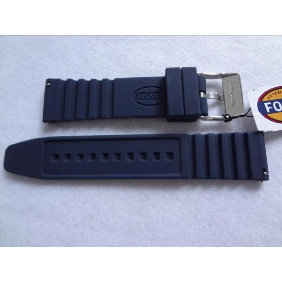 Fossilフォッシル純正シリコンバンド 22mm 腕時計ベルト 青色 青 ブルー |  | 01