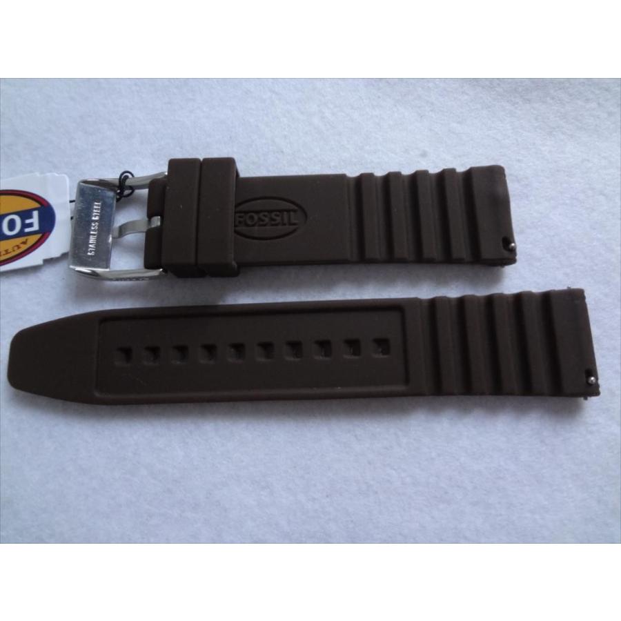 Fossilフォッシル純正シリコンバンド22mm腕時計ベルト茶色2 |  | 01