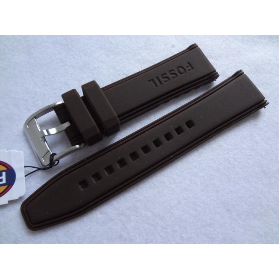 Fossilフォッシル純正シリコンバンド22mm腕時計ベルト茶色2 |  | 05