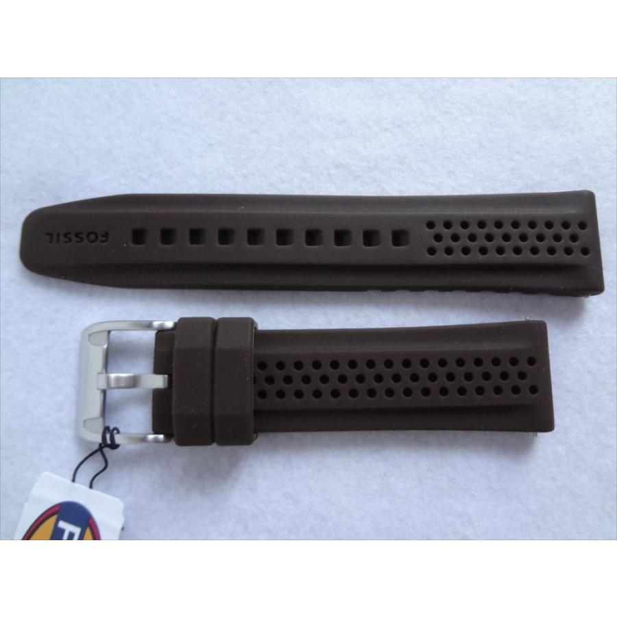 Fossil 純正 シリコンバンド 22mm 腕時計 ベルト 茶 茶色 フォッシル | 