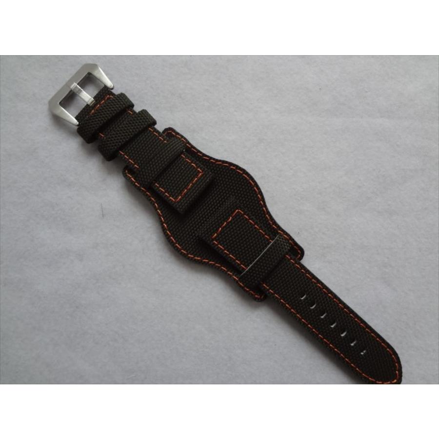 台座BUND腕時計ナイロンベルト緑/オレンジ26mmバンド Luminox用