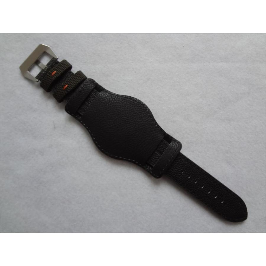 台座BUND腕時計ナイロンベルト緑/オレンジ26mmバンド Luminox用