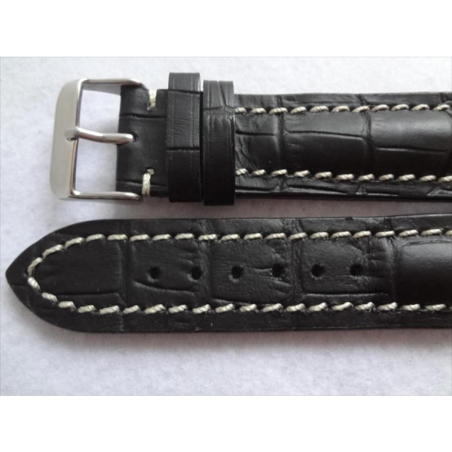 Breitling レザーベルト ブラック Citizen 純正 腕時計 ベルト 20mm ポールスミス KL5-211-40用 レザー