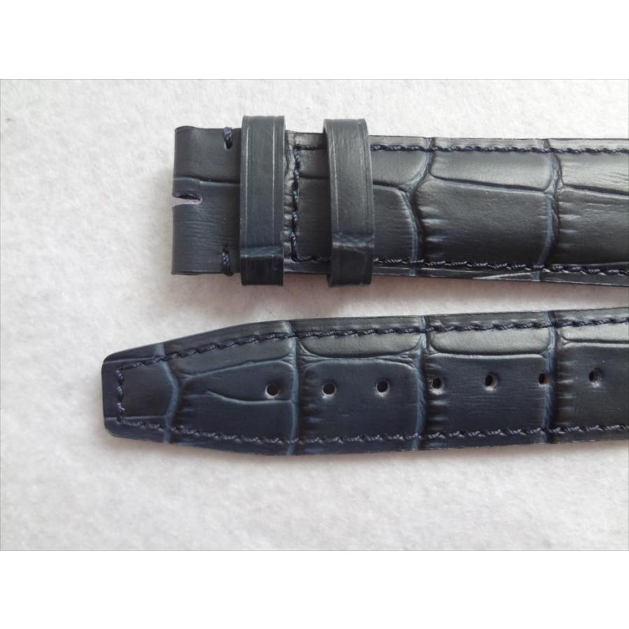 IWCポルトギーゼ クロノグラフ用レザーベルト 21mm 青(ダークブルーの