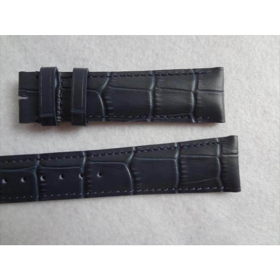 IWCポルトギーゼ クロノグラフ用レザーベルト 21mm 青(ダークブルーの