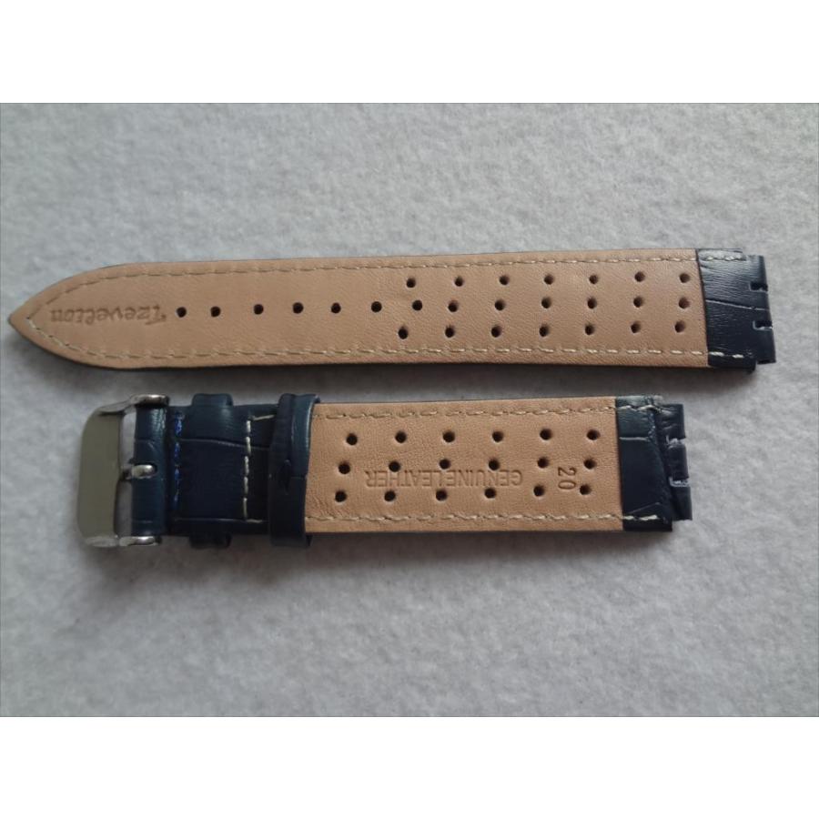 Swatch用 レザーバンド 腕時計交換ベルト 17mm 青色 青 ブルー