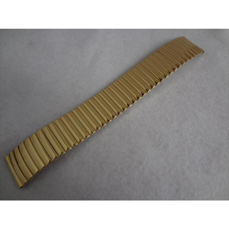 伸縮蛇腹 ベルト 18mm 腕時計 ステンレスバンド 金色 ゴールド色