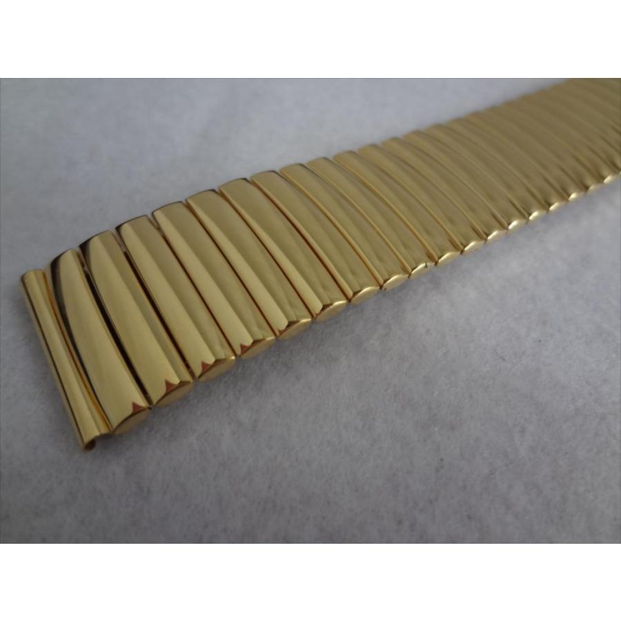 伸縮蛇腹 ベルト 18mm 腕時計 ステンレスバンド 金色 ゴールド色