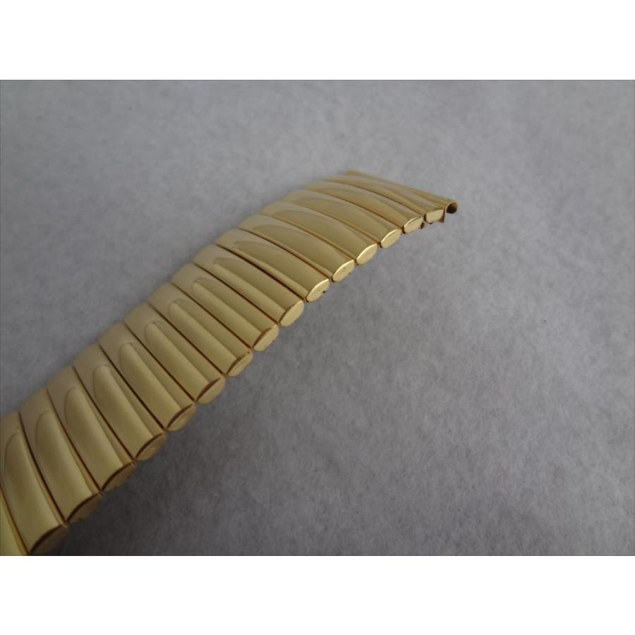 伸縮蛇腹 ベルト 18mm 腕時計 ステンレスバンド 金色 ゴールド色