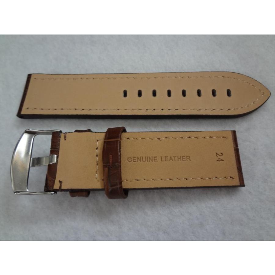 腕時計バンド パネライ用 24mm 茶 レザーベルト 茶色 ブラウン