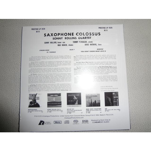 SACD Sonny Rollins / Saxophone Colossus Max Roach awa8705パーツワイド 通販