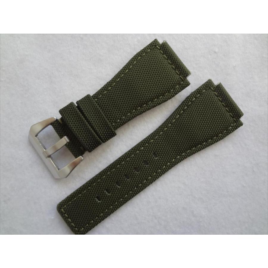 Bell&Rossベル&ロスBR03/BR01用ベルト24mm 腕時計ナイロンバンド緑 