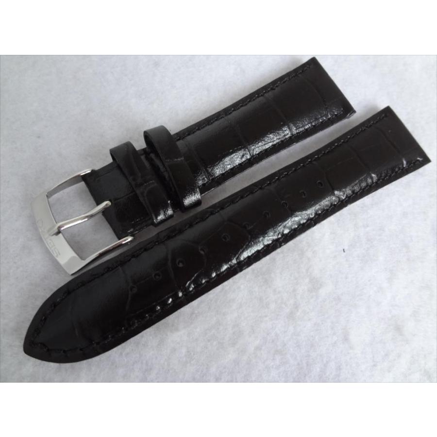 SEIKO 純正 バンド 22mm カーフ 牛革 ワニ型押し 腕時計レザーベルト