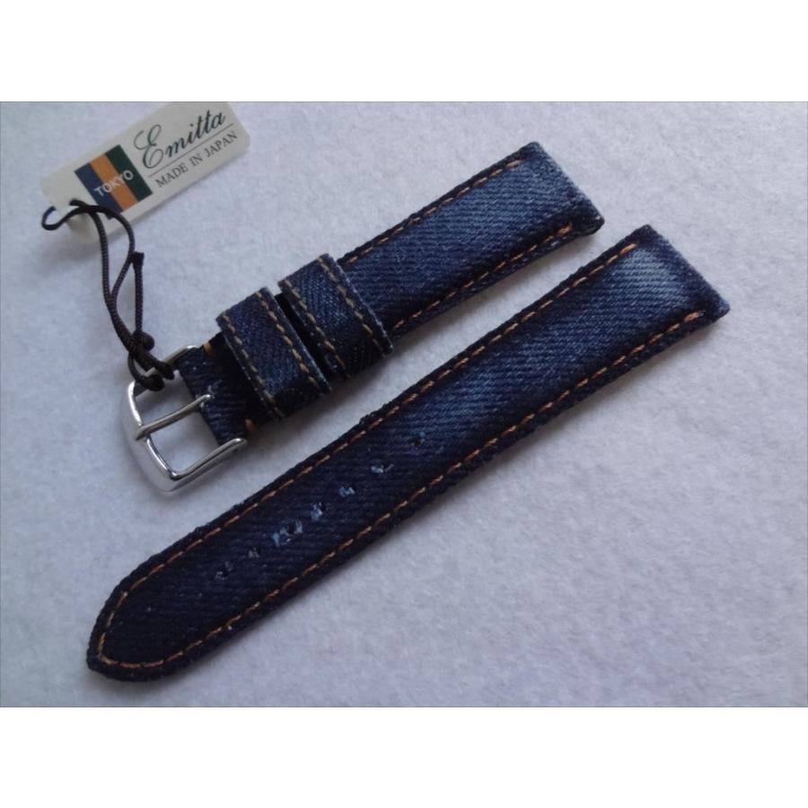 岡山デニム DENIM 腕時計ベルト 20mm 青 青色 インディゴブルー