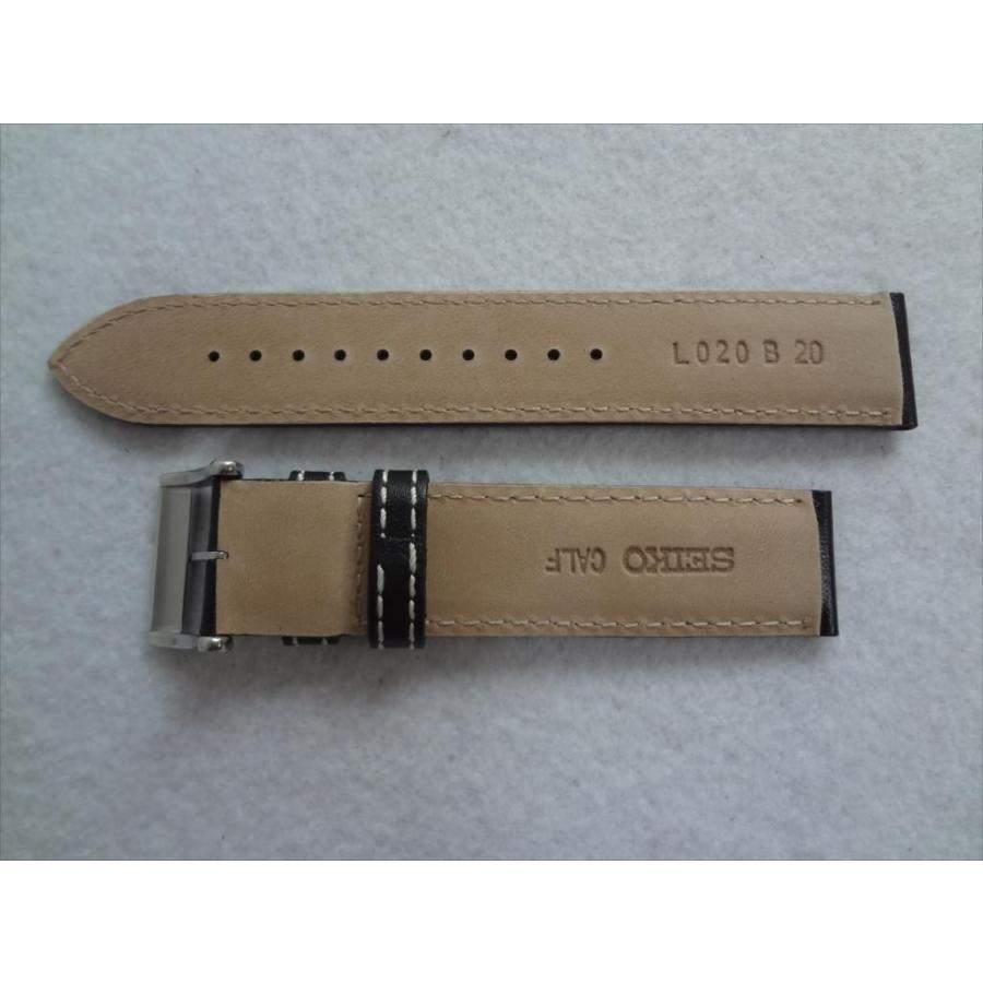 SEIKO 純正 レザーベルト 20mm SSC009P3 V172-0AC0用 腕時計バンド 黒