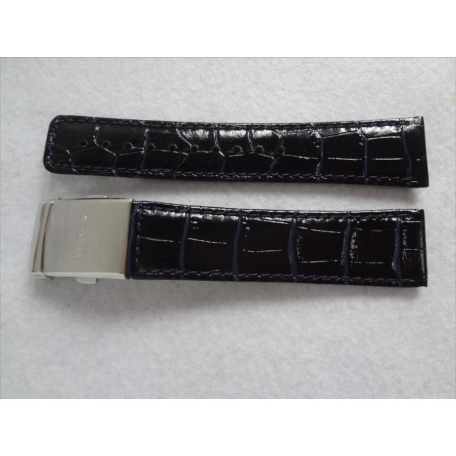 Seiko 純正 バンド WIRED AGAD056 V176-0AD0 用レザーベルト 20mm 青色