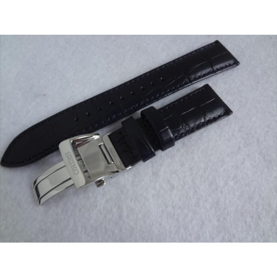 Seiko純正バンド プレザージュ SRPC01J用レザーベルト 20mm 青色 青