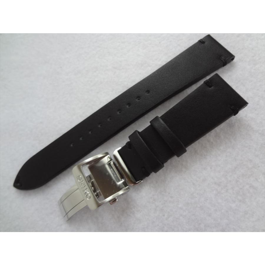 SEIKO 純正 腕時計バンド 20mm SBDC119用 レザーベルト 黒色 ブラック
