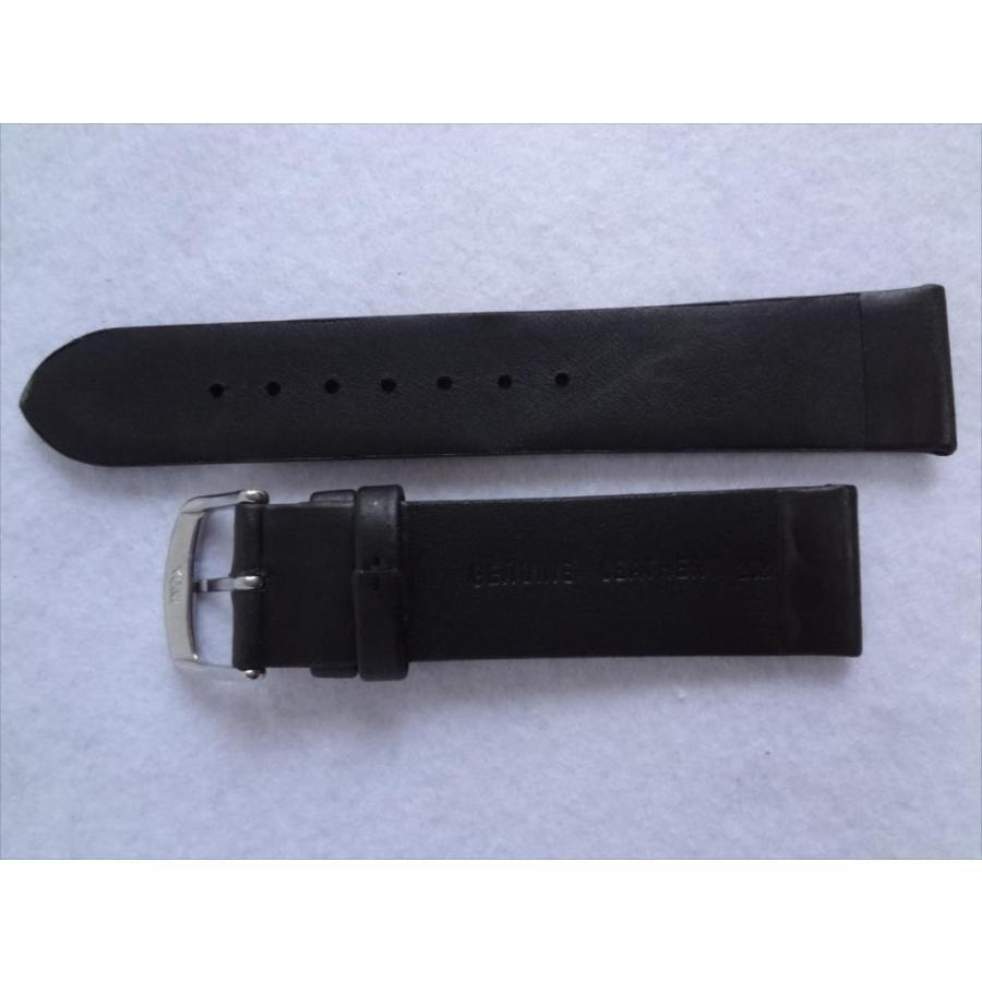 腕時計バンド 20mm 黒 オイルタン Oil-Tan フラット レザーベルト