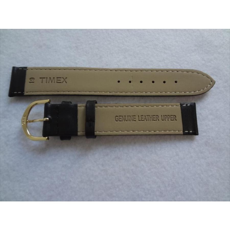 TIMEXタイメックス純正バンド 19mm レザーベルト 黒 黒色 ブラック
