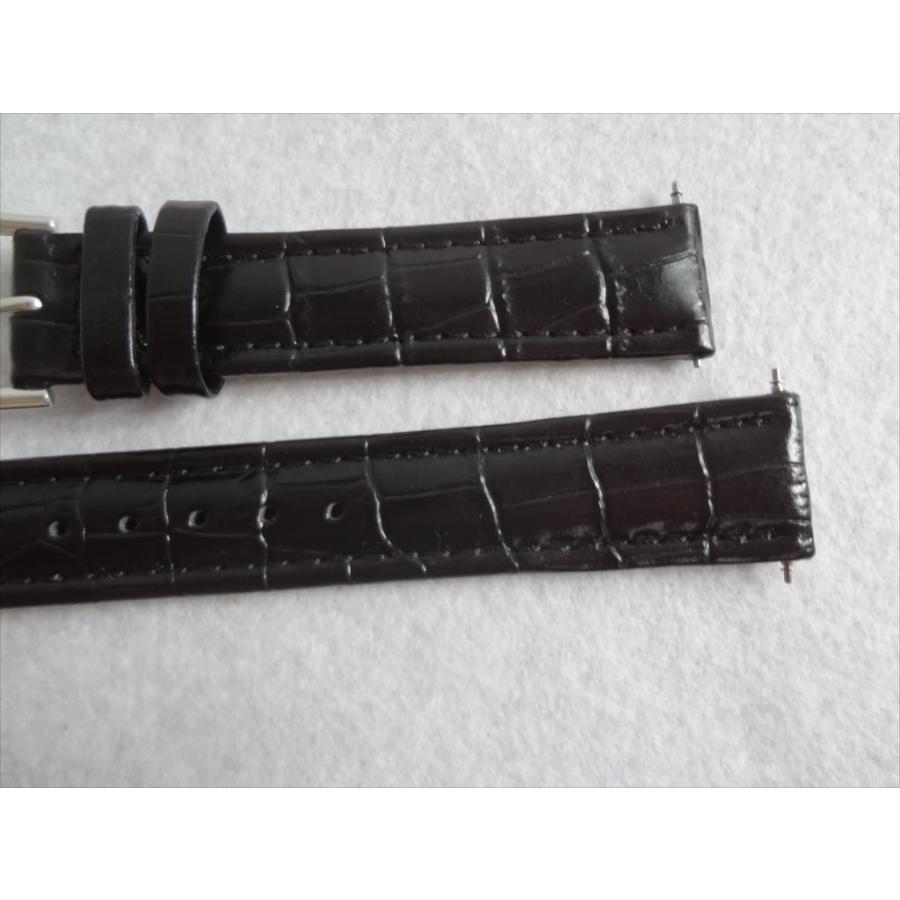 TIMEXタイメックス純正本革レザーベルト18mmバンド黒クロコ型押